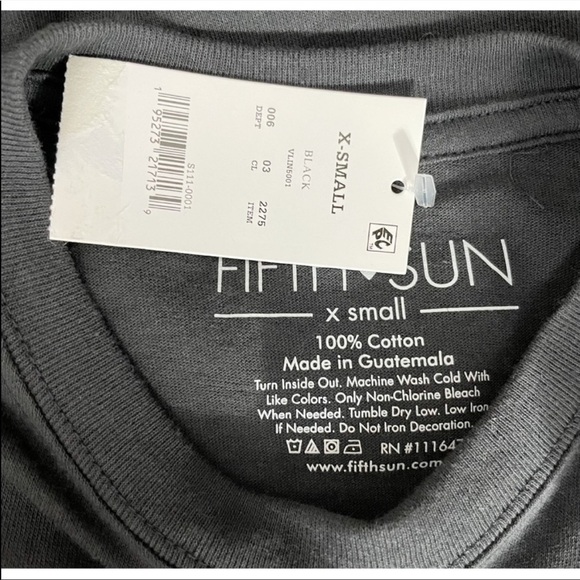 NWT Fifth Sun Fall Inspired Graphic T Shirt Short Sleeve Gray Cotton Size XS - Picture 5 of 7